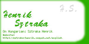 henrik sztraka business card